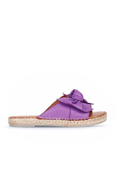 Bueno Shoes Papuci espadrille damă din piele liliac - 01wl4605