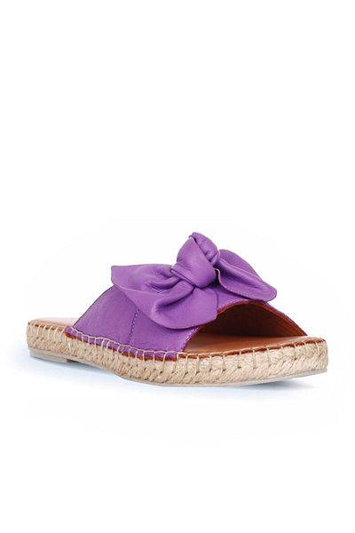 Bueno Shoes Papuci espadrille damă din piele liliac - 01wl4605