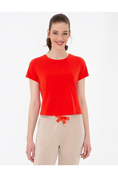 Pierre Cardin Crop Top cu model de flori de rodie - 50243096 -VR039