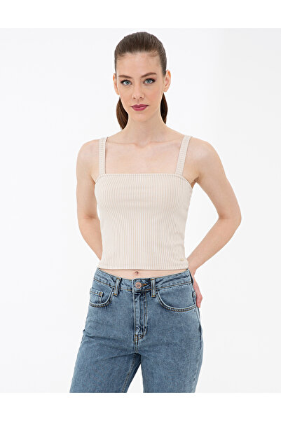 Pierre Cardin Bej Ekstra Slim Fit Triko Bluz 50243108-VR011