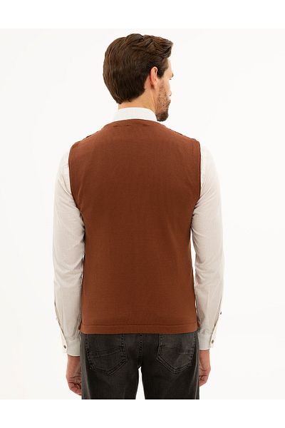 Pierre Cardin Brown Knitwear Vest 50229441 -Vr029