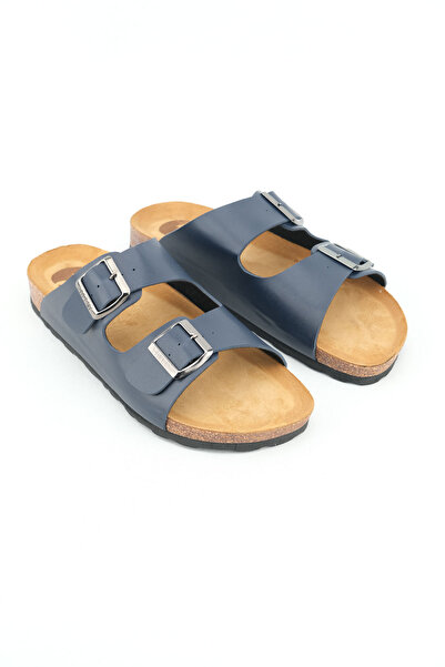 Paleng Δερμάτινες ανδρικές παντόφλες - Σόλα από φελλό και λεπτομέρεια στρώματος