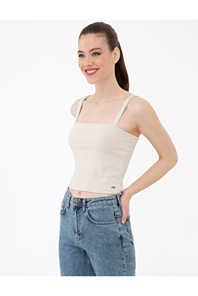 Pierre Cardin Bej Ekstra Slim Fit Triko Bluz 50243108-VR011