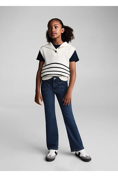 MANGO Kids Pantaloni jeans evazați cu buzunar