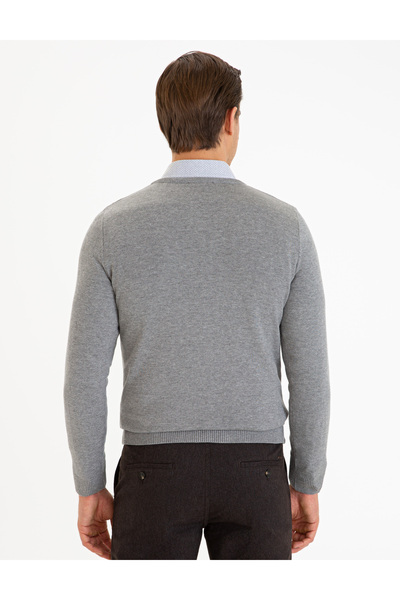 Pierre Cardin В Yaka Slim Fit Трикотажний светр - 50229214-vr086