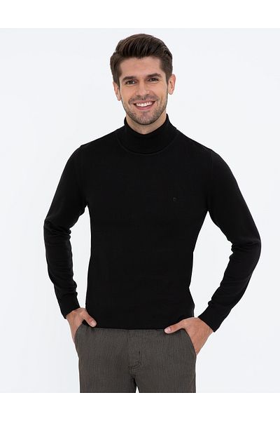 Pierre Cardin Основен трикотажен пуловер със скроена водолазка