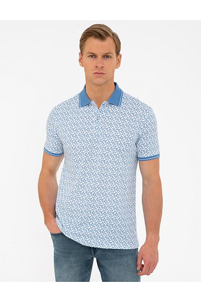 Pierre Cardin Tricou cu gât polo slim mint de culoare închisă 50232386 -vr152