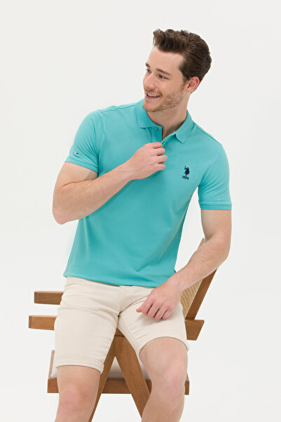U.S. Polo Assn. تي شيرت رجالي بياقة بولو من Mint Basic 50262969 -VR090