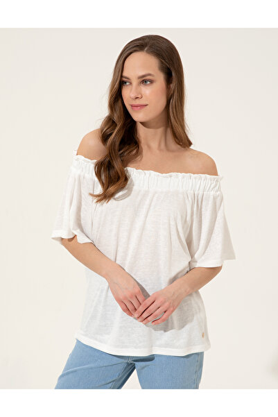 Pierre Cardin Λευκή Πλεκτή Μπλούζα 50248132-VR013