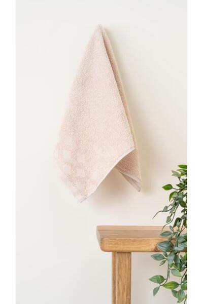 Bluenity Harem %100 Doğal Pamuklu Misafir Banyo / Mutfak Havlusu - 30x50 cm Bej