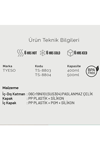 Tyeso Coffe Mug Vakumlu Paslanmaz Çelik Taşıma Kulplu 400 ml Yeşil