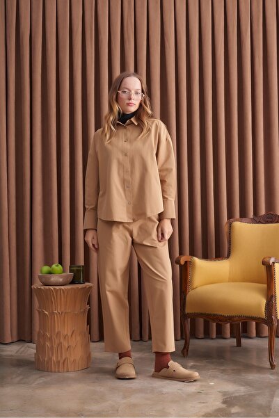 QANU Πουκάμισο Lady Camel Loose Fit