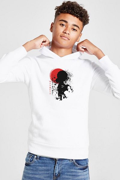 Tshirthane Violet Evergarden Anime Dark Poster Hanorac alb cu glugă 3ip pentru copii