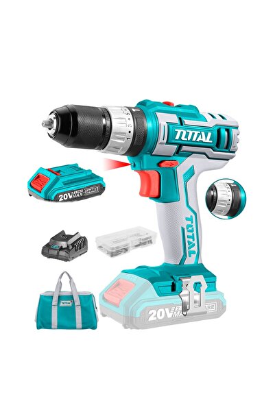 TOTAL Akülü Darbeli Vidalama Çantalı 20V 2.0Ah -TIDLI2002