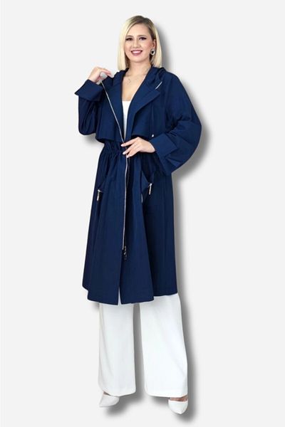 MODATALİKA Modatalika Women's Pocket Detailed Side Zipper Design Trench Coat