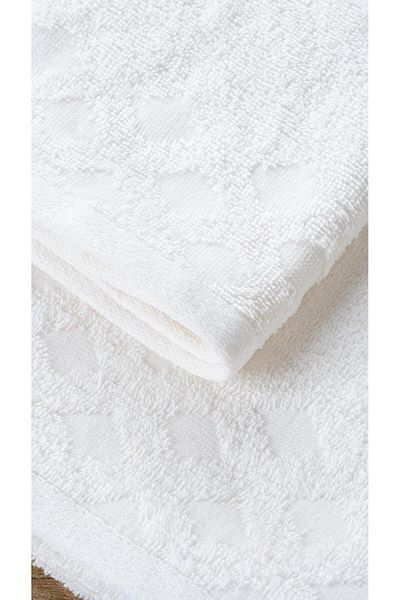 Bluenity Πετσέτα μπάνιου επισκεπτών Harem Cream Colored 100% Natural Cotton - 30x50 cm