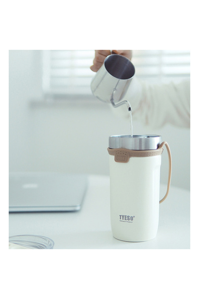Tyeso Soulmate Tumbler Vacuum Stainless Steel Silicone Strap 710 ml White