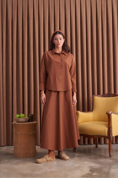 QANU Πουκάμισο Lady Tan Loose Fit