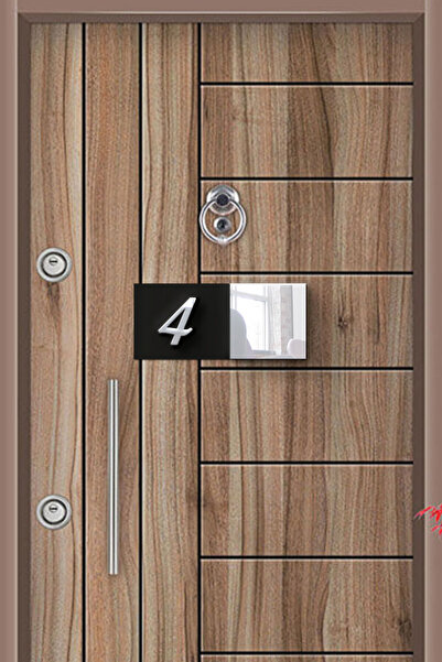 RetroLazer Dekoratif Aynalı Kapı Numarası Pleksi KN008