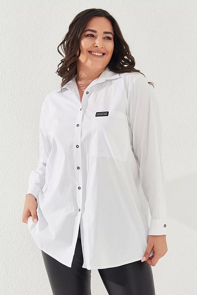 Lady Majestic Cămașă Plus Size 100% Bumbac Lycra