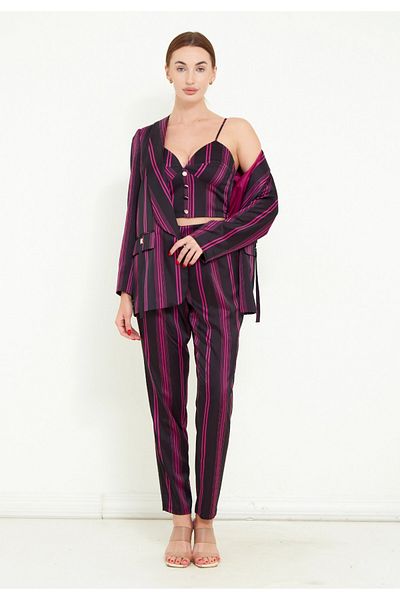 Favori Modatalika Women's Satin Fabric Digital Line Printed Triple Set