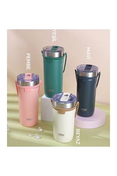 Tyeso Soulmate 710 ml Blue Vacuum Stainless Steel Silicone Tumbler