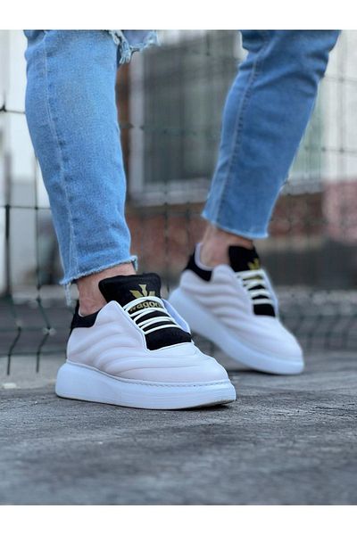kapsulavm White Black Men's Casual Shoes
