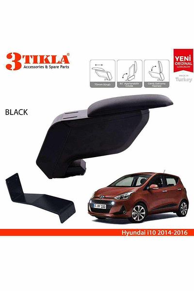 3 Tıkla Hyundai I10 2013-2019 Black Armrest Armrest with No-Punching Steel Legs