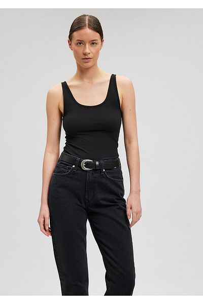 Mavi Tailliertes schwarzes BasicStretch Tank Top - 164156 -900