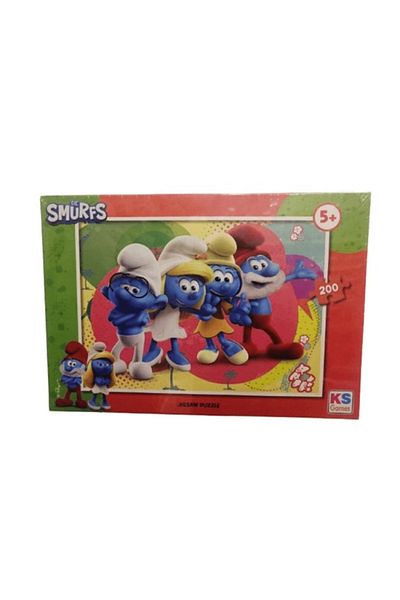 ŞİRİNLER لغز ألعاب السنافر KS مقاس 48 × 34 سم - 200 قطعة 5+ ألغاز