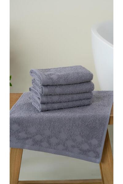 Bluenity 4'lü Harem %100 Doğal Pamuklu Misafir Banyo / Mutfak Havlu Seti - 30...