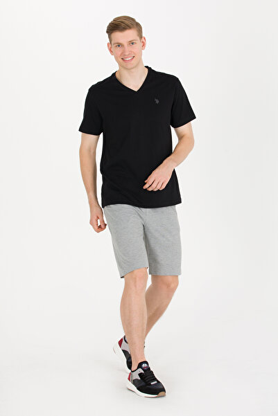U.S. Polo Assn. Erkek Gri Melanj Örme Şort 50263258-VR086