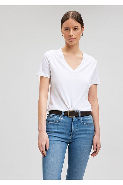 Mavi Tricou modal Lux Touch alb slim fit -1600956-620