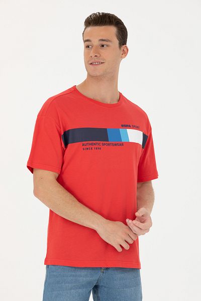 U.S. Polo Assn. Men's Red Comfort Crew Neck T-Shirt 50263283 -Vr030