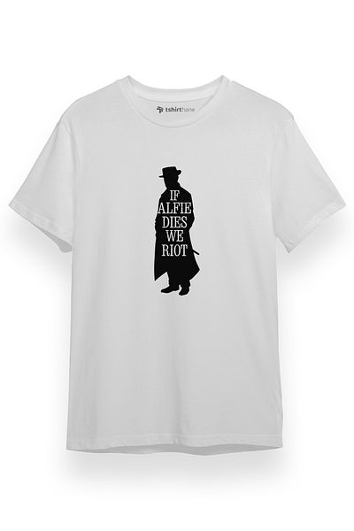 Tshirthane Peaky Blinders Alfie Dies Halloween Λευκό κοντομάνικο ανδρικό μπλουζάκι