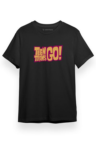 Tshirthane Ανδρικό μπλουζάκι με κοντό μανίκι Teen Titans Go Text
