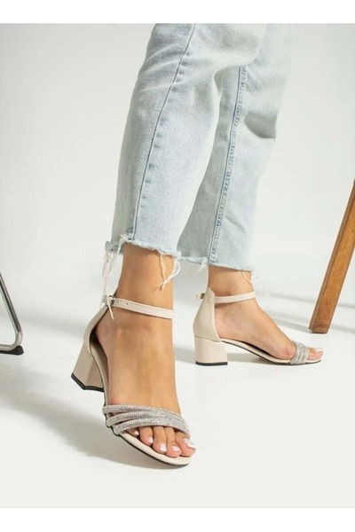 Kocamanlar Ayakkabı Mehtap Three Stripes Sa kamenčićima Ženske večernje cipel...