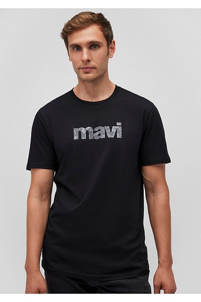 Mavi Schwarzes T-Shirt mit Logo-Print Slim Fit / Slim Fit 0611039-900