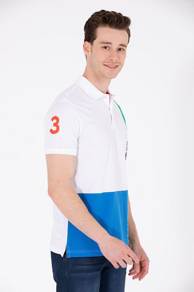 U.S. Polo Assn. Ανδρικό μπλουζάκι με λαιμόκοψη σε λευκό χρώμα 50263346 -VR013