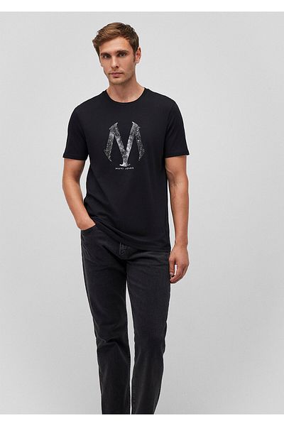 Mavi Schwarzes T-Shirt mit Siegellogo-Aufdruck, Slim Fit / Slim Fit 0611023-900