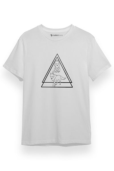 Tshirthane Ανδρικό μπλουζάκι Princess Mononoke Wolves Λευκό κοντομάνικο