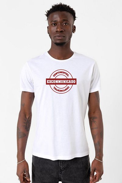 Tshirthane John Wick Continental Excommunicado Λευκό ανδρικό μπλουζάκι ποδηλασίας