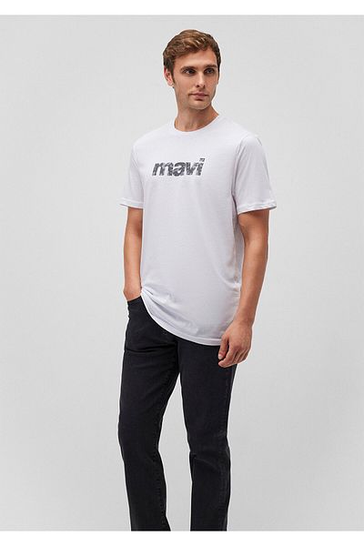 Mavi Weißes T-Shirt mit Logo-Print, Slim Fit / Slim Fit 0611039-620