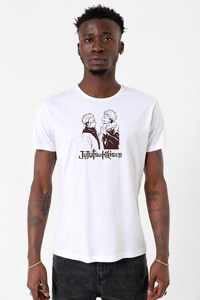Tshirthane Μακρύ λευκό ανδρικό μπλουζάκι Jujutsu Kaisen Anime