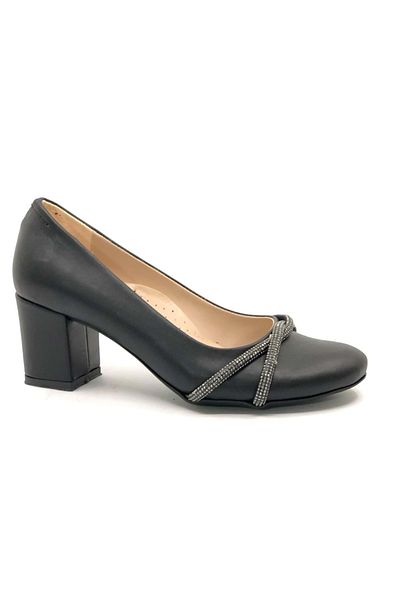 Kids Club Shoes Pantofi clasici de damă cu toc Mehtap Cross Stone NEGRI