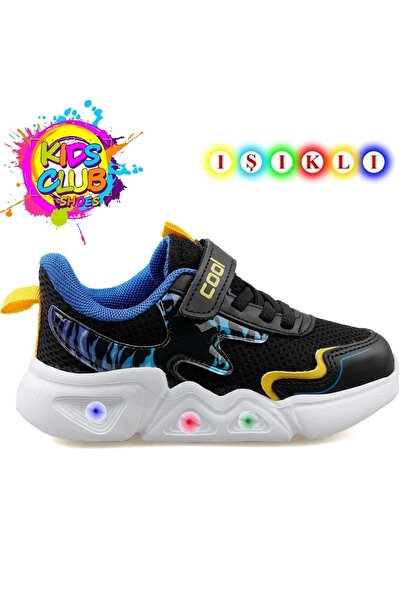 Kids Club Shoes أحذية رياضية مضاءة للأطفال من زيتا الطبية السوداء