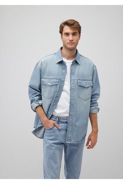 Mavi Ross 90lar Übergroßes Jeanshemd - Misty Open Design0210031-82947