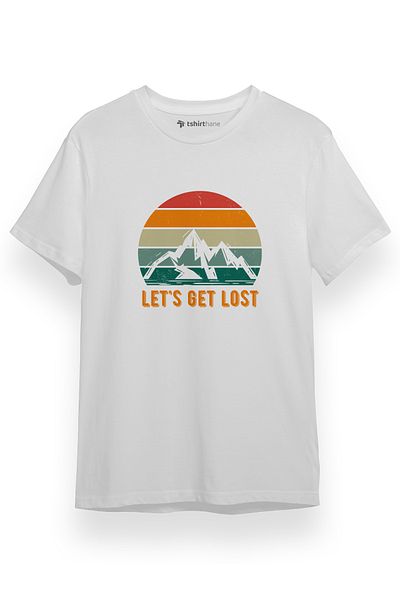 Tshirthane Ανδρικό μπλουζάκι Lets Get Lost Λευκό κοντομάνικο