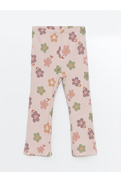 LC Waikiki Lcwk Elastic Waist Floral Flared Leg Baby Girl Leggings