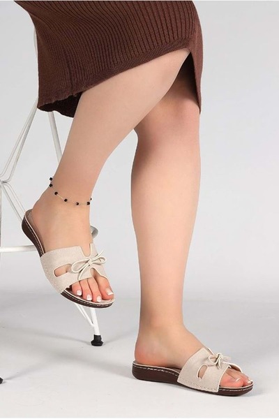 Kocamanlar Ayakkabı Aryan 11-367 Ženske ortopedske Papuče BEŽ